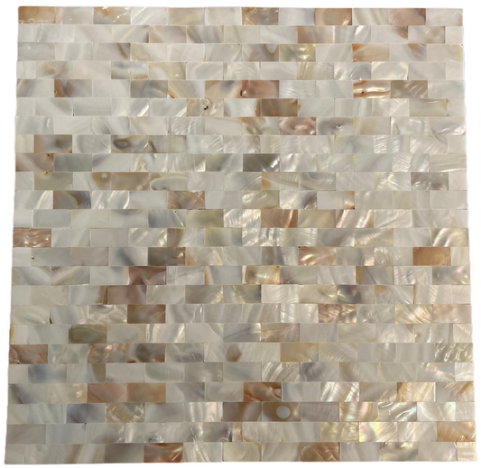 0.5" X 1"(12.5mm X 25mm) Serene Brick Seamless Mother of Pearl Mosaic Tile for Bathroom Kitchen and Shower Wall Tile