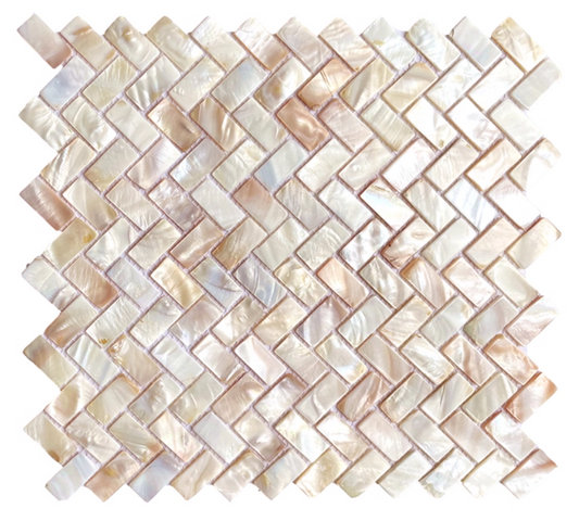 Pink Herringbone Mother of Pearl Mosaic Tile for Bathroom Kitchen and Shower Wall Tile