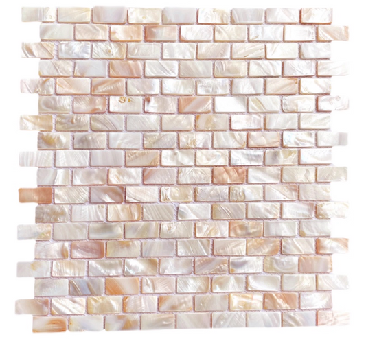Pink Brick Mother of Pearl Mosaic Tile for Bathroom Kitchen and Shower Wall Tile