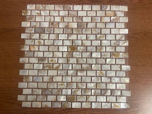 0.5" X 1"(12.5mmx25mm) Mosaic Dapple Brick Mother of Pearl Mosaic Tile for Bathroom Kitchen and Shower Wall Tile