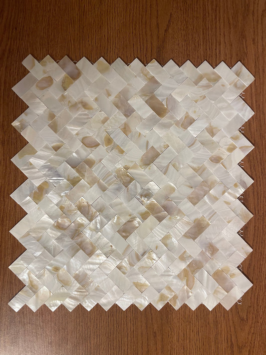 Handmade Dapple Groutless Herringbone Mother of Pearl Mosaic Tile for Bathroom Kitchen Shower Backsplash Tile
