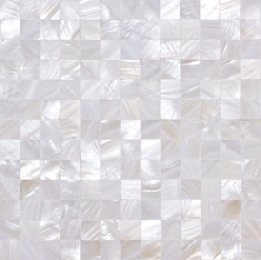 White Seamless Square Mother of Pearl Mosaic Tile for Bathroom Kitchen and Shower Wall Tile