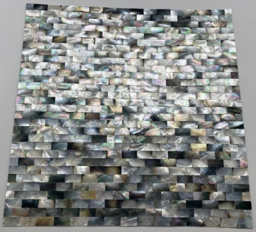 Black Brick Seamless Mother of Pearl Seashell Mosaic Tile for Bathroom Kitchen and Shower Wall Tile