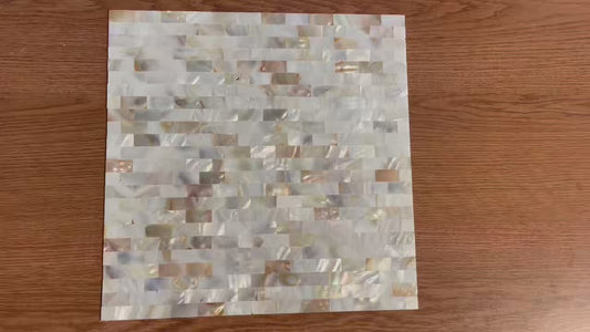 0.5" X 1"(12.5mm X 25mm) Serene Brick Seamless Mother of Pearl Mosaic Tile for Bathroom Kitchen and Shower Wall Tile